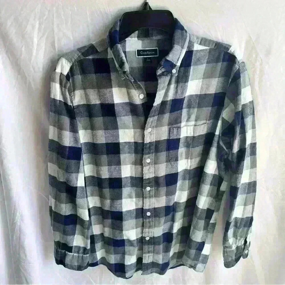 Club Room Other - Club Room Blue/Gray/White Buffalo Plaid Long Sleeve Button Down Size L